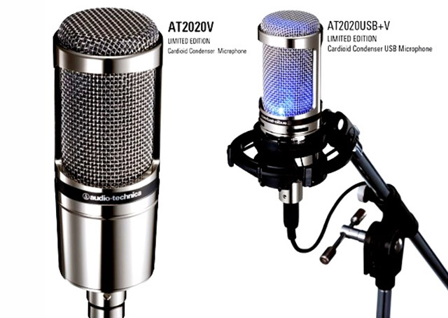 
Audio-Technica обмежена серія кардіоїдних конденсаторних мікрофонів AT2020V і AT2020USB+V 