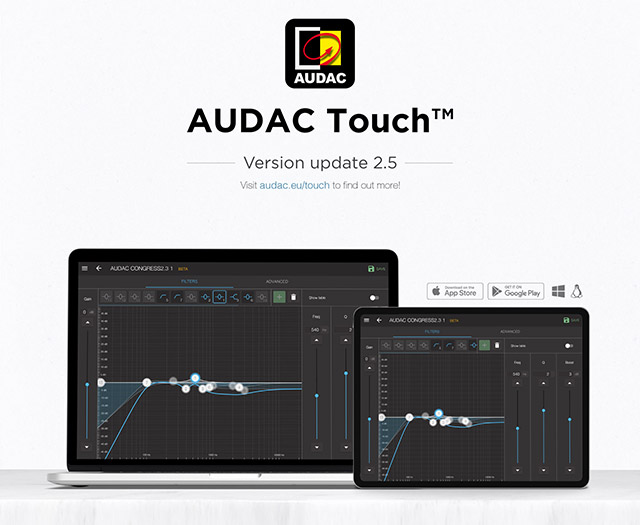 Оновлення AUDAC TOUCH 2 V2.5 – нові можливості 